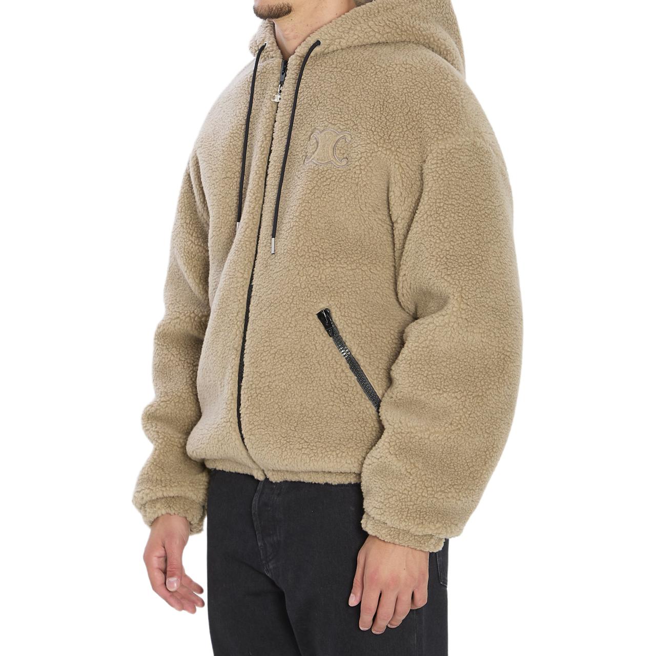 Мужская куртка CELINE Hooded Jacket (черная) — Бежевый — фото 5