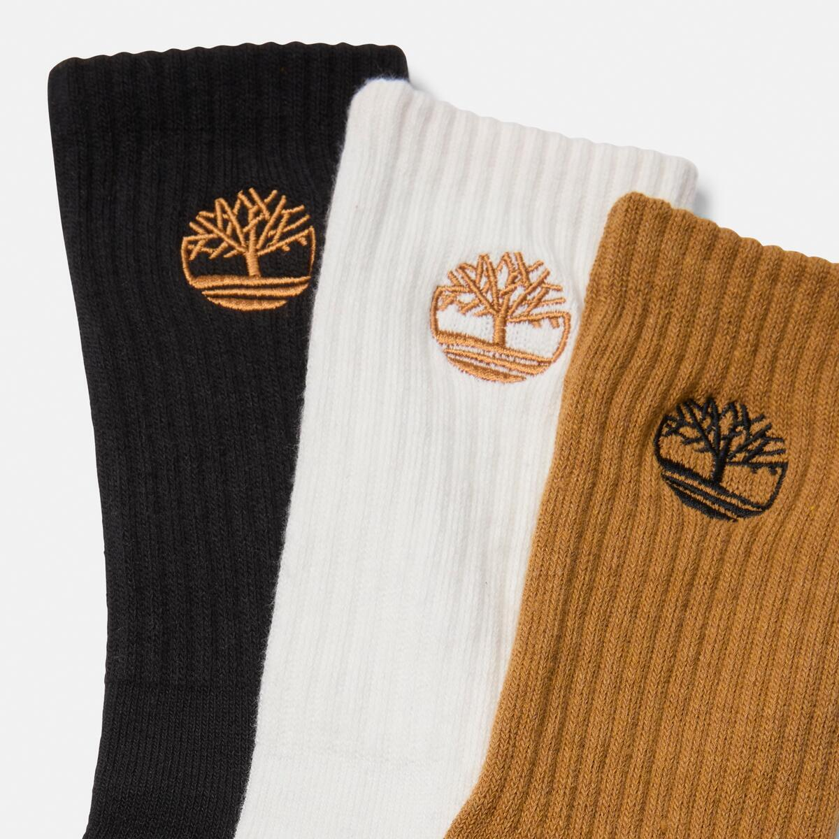 Timberland Knee High Socks Unisex 3 Pack Wheat