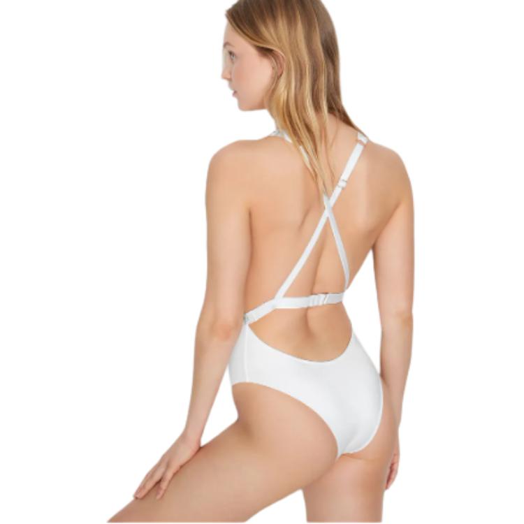 Victoria’s Secret Shine Plunge One Piece Swimsuit/White One piece Swimsuit Women’s White
