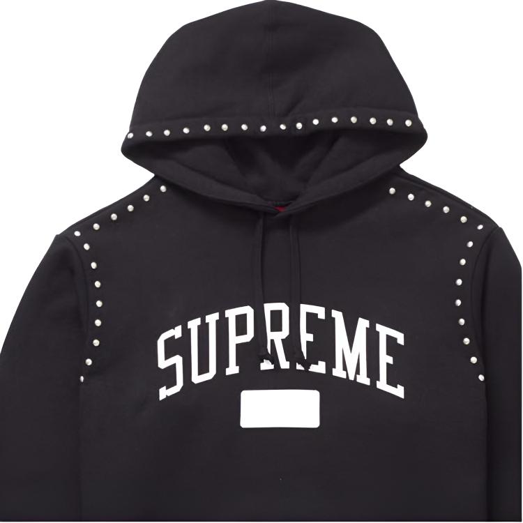 Худи Supreme FW18 Studded Hooded Sweatshirt Black (черное) — фото 3