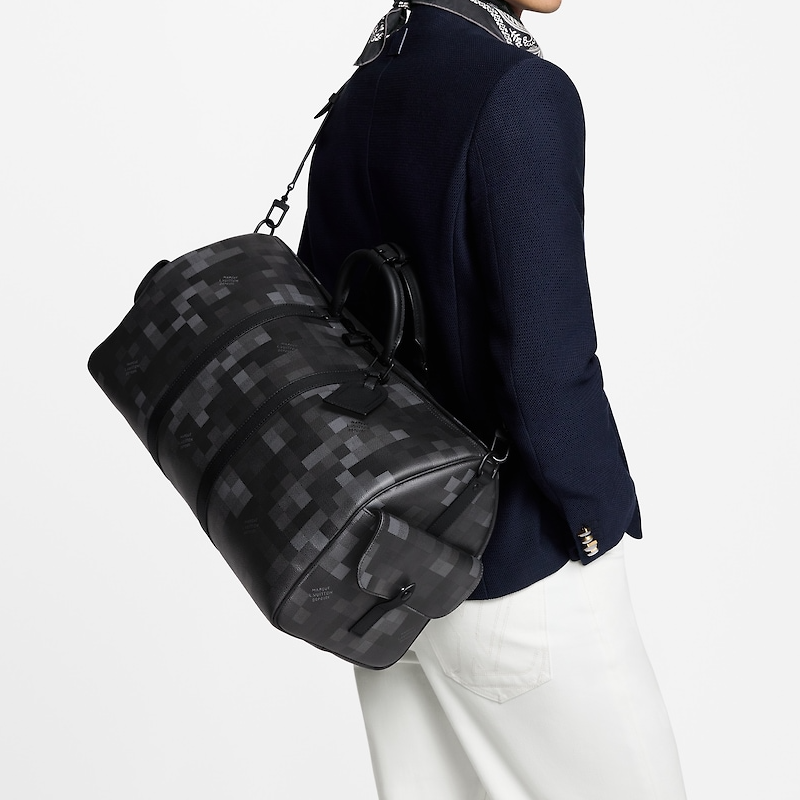 Мужская сумка Louis Vuitton Keepall 50 (черная) — фото 7