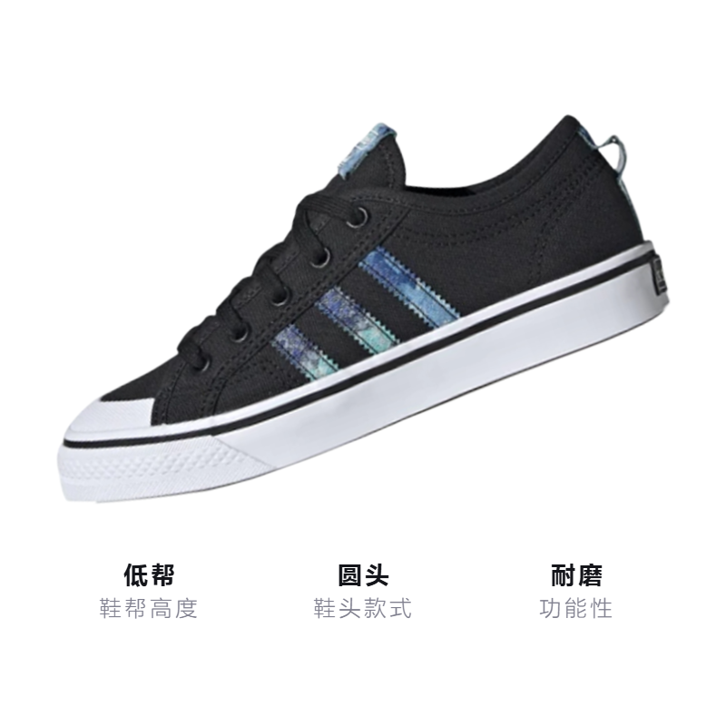 Кеды adidas originals Nizza J (черно-синий) — Чёрный / синий — фото 3