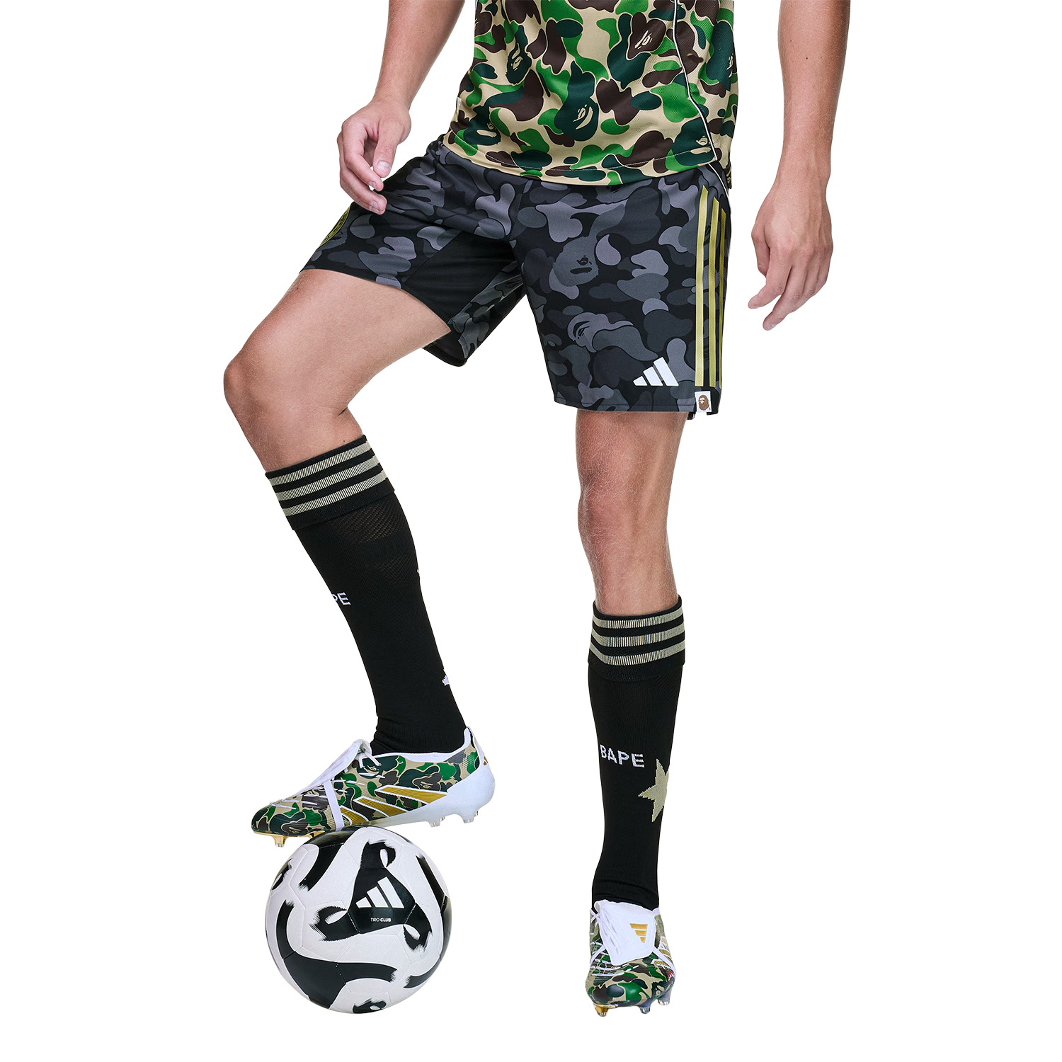 Adidas Bape Fb camo-pattern track shorts
