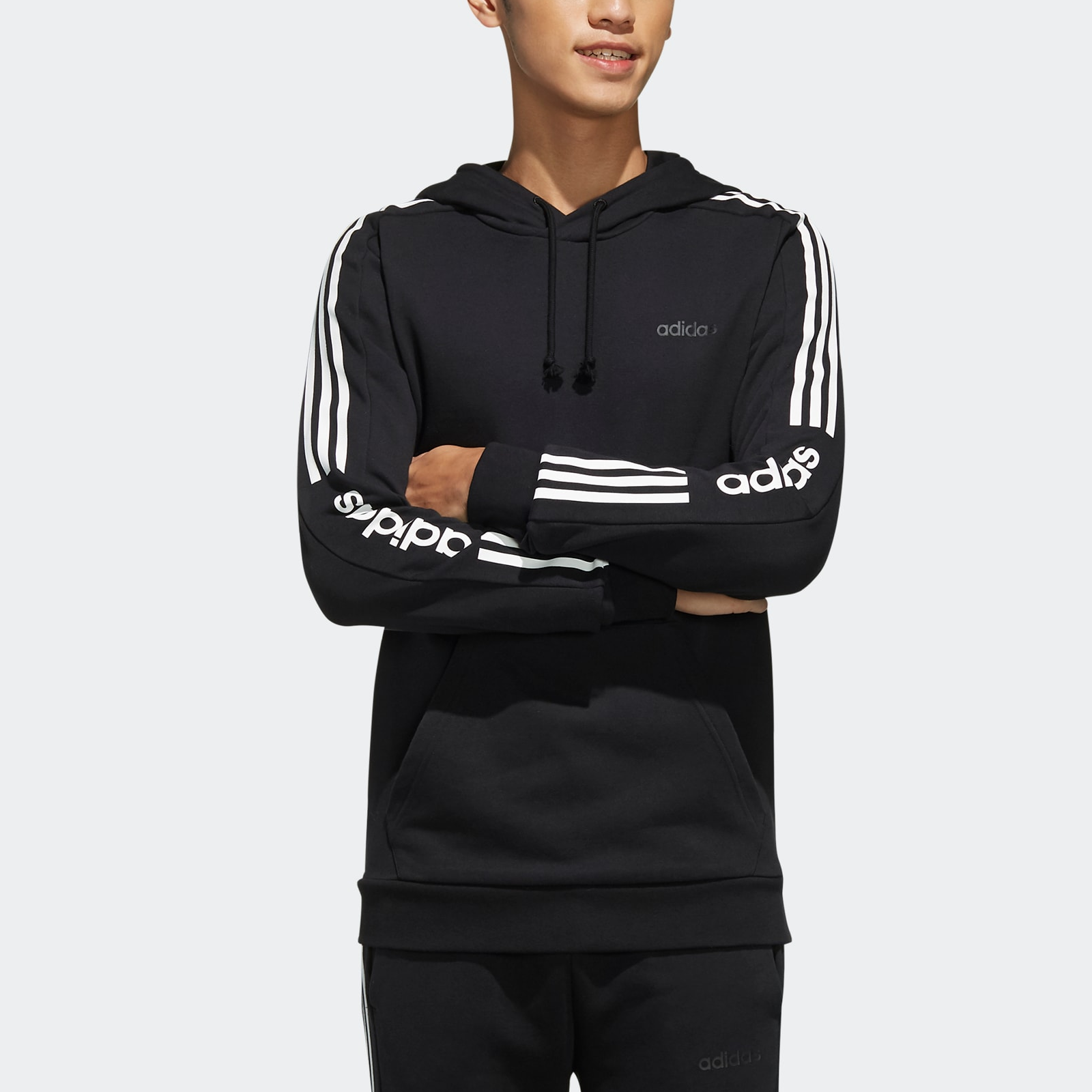 Мужская худи adidas neo M Ce 3S Hdy (черная) — фото 3