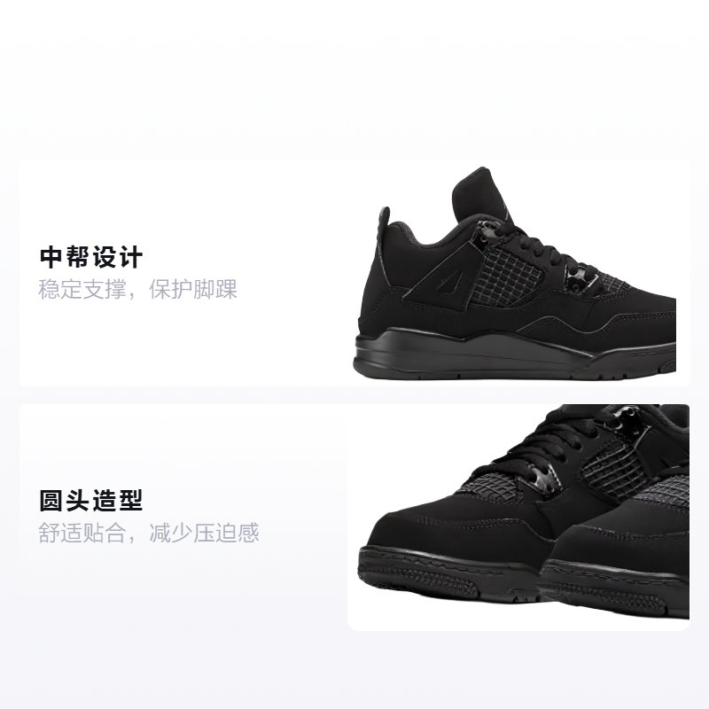 Детские кроссовки Jordan Air Jordan 4 BP 2020 (черный) — Чёрный — фото 2