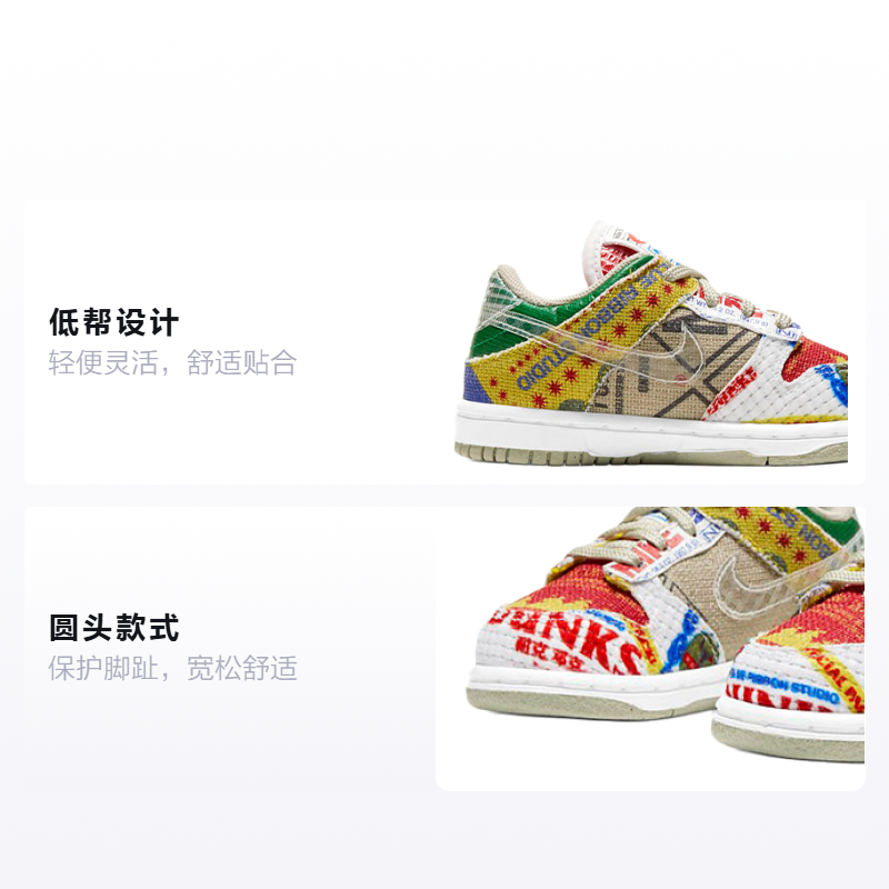 Кеды Nike NikeDunk SP "City Market" (белый/разноцветный) — фото 2