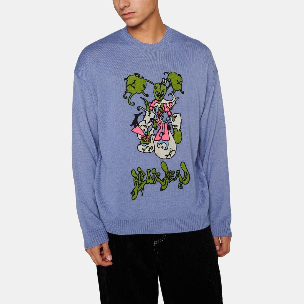 Свитер Brain Dead CYBER BUNNY SWEATER (синий) — фото 5