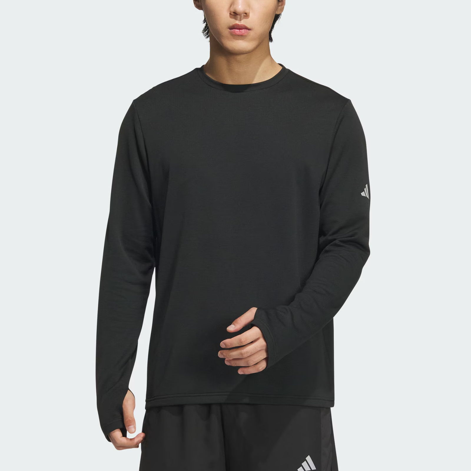 Adidas FW24 ESS RN T LS WR Running T Shirt Men’s Black/Dark Silver Gray