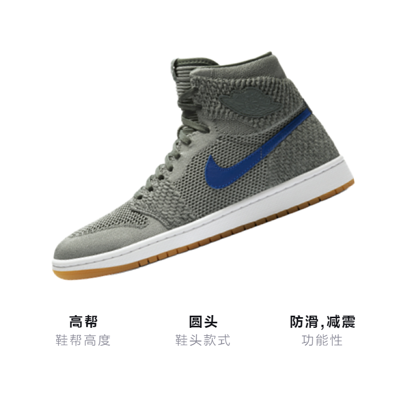 Кроссовки Jordan JordanAir Jordan 1 Retro High Flyknit Clay Green (зеленые) — фото 3
