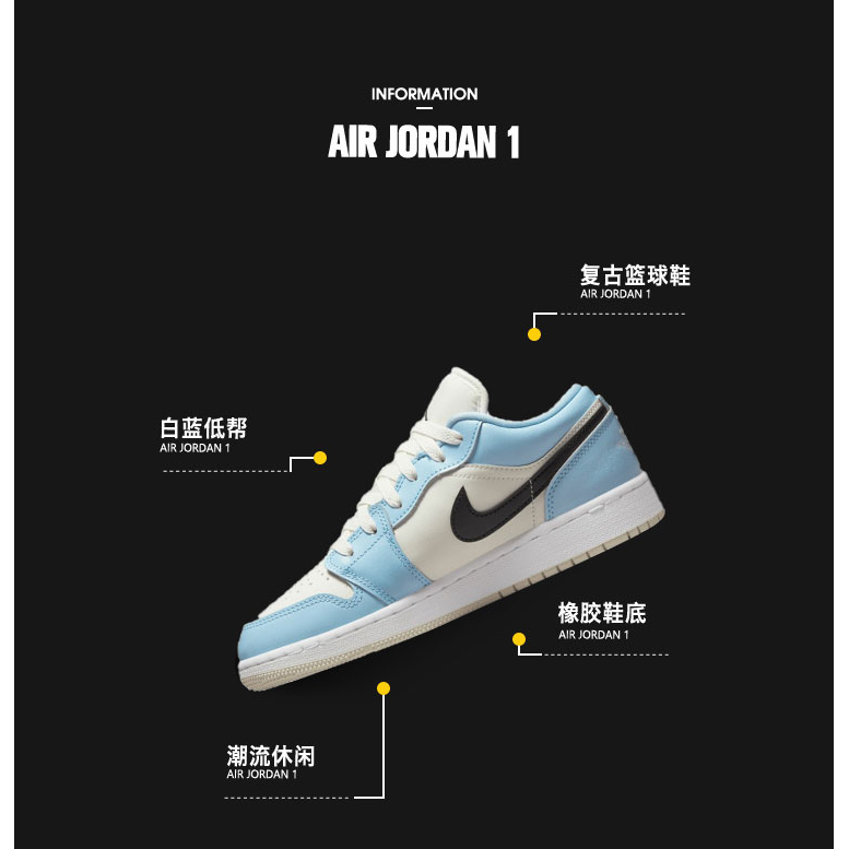 Jordan Air Jordan 1 (GS) "Ice Blue"
