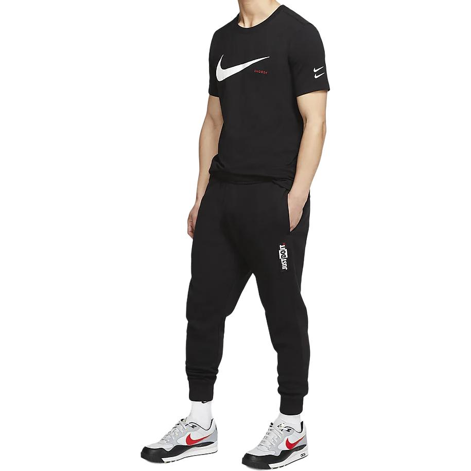 Мужские футболка Nike Sportswear Swoosh LogoT (черная) — фото 5