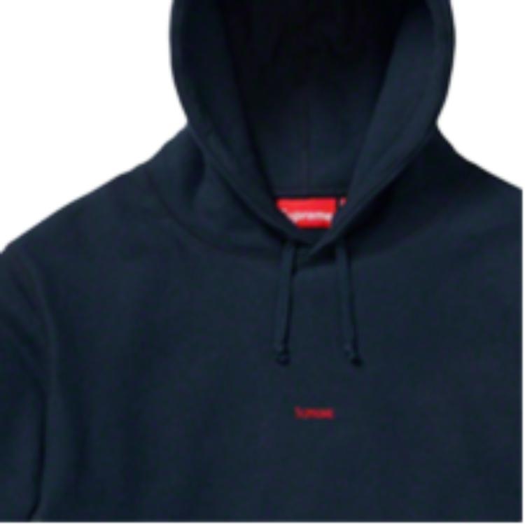 Худи Supreme FW19 Week 9 Micro Logo Hooded Sweatshirt (темно-синее) — фото 3