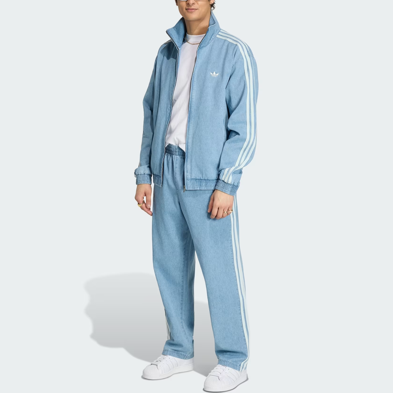 Мужская джинсовая куртка adidas Originals Firebird (синяя) — фото 4