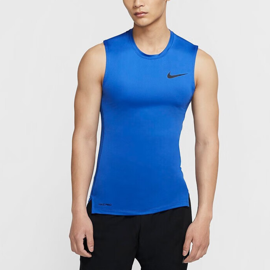 Мужская майка Nike Pro Logo (синяя) — фото 3