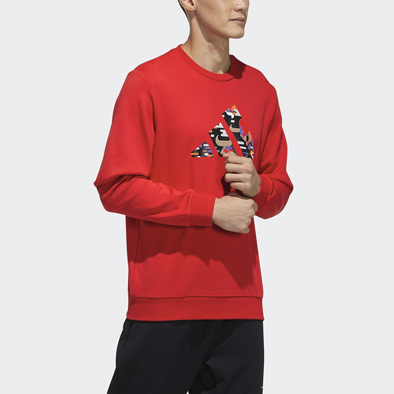 Мужское худи adidas CNY Logo (красное) — фото 4