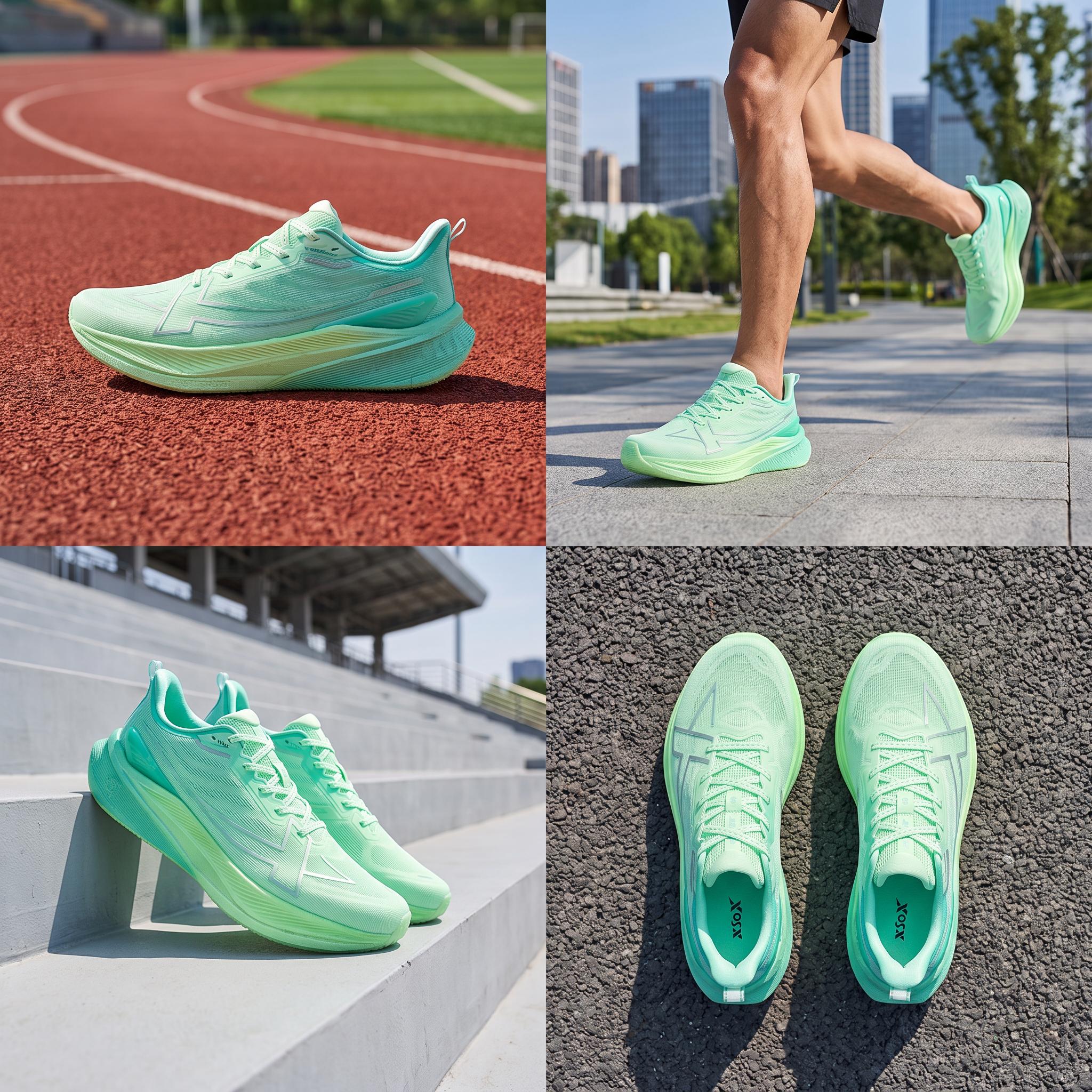 XTEP 2000km 3.0 Fabric Low top Training Running Shoes Men's Elf Green Teal