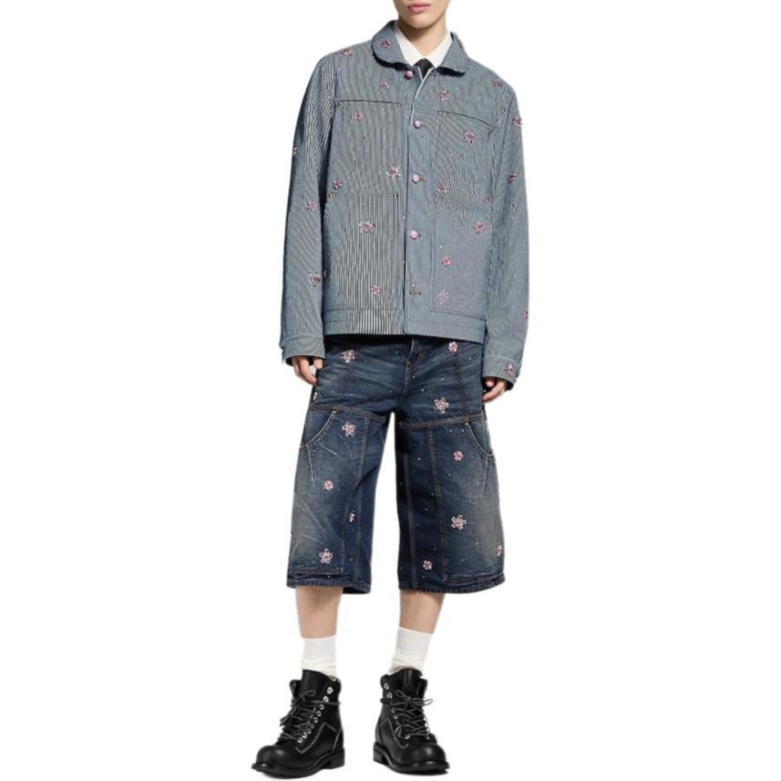Мужская куртка Louis Vuitton LOUIS VUITTON x Nigo FW25 (синяя) — фото 2