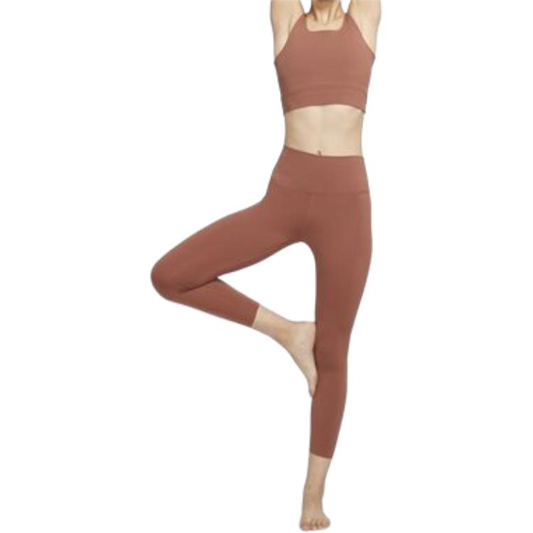 Женские тайтсы Nike Yoga Luxe Infinalon (коричневые) — фото 6