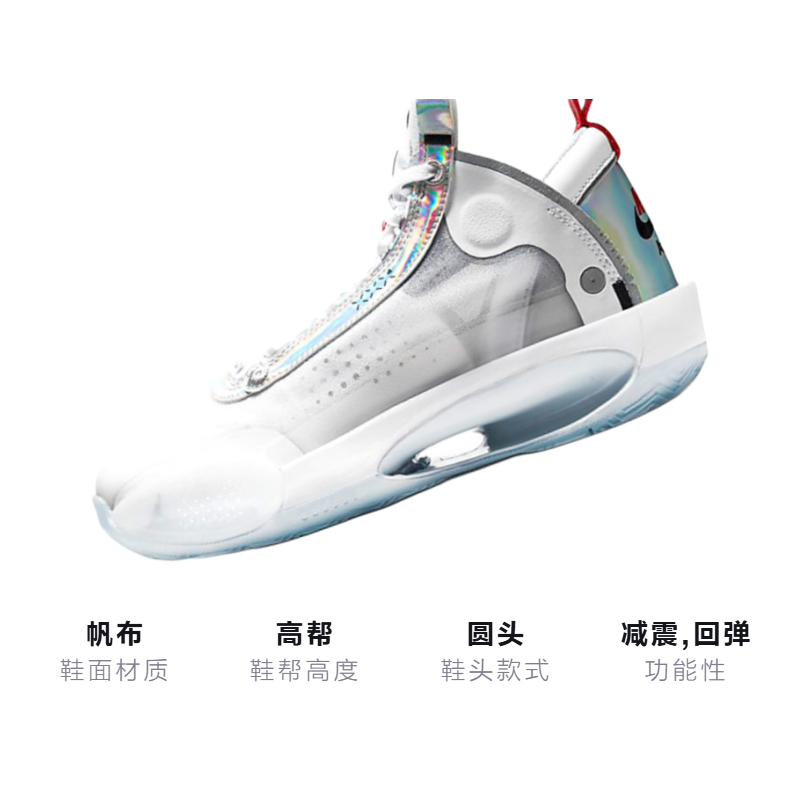 Кроссовки Jordan JordanAir Jordan 34 GS (белые) — Белый — фото 3