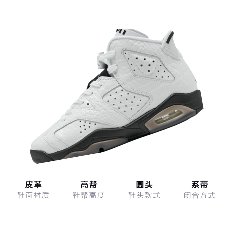Кеды Jordan Air Jordan 6 Alligator (белые) — фото 3