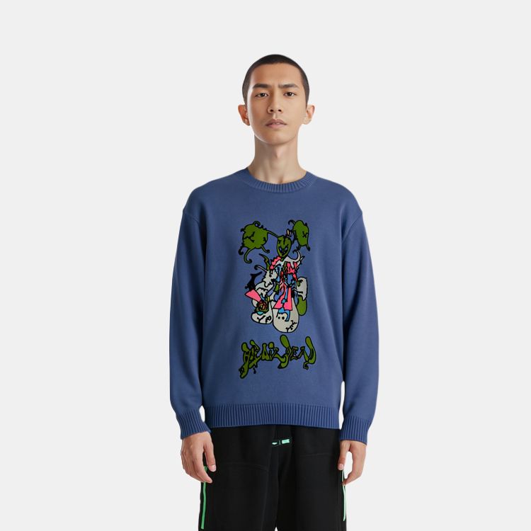 Свитер Brain Dead CYBER BUNNY SWEATER (синий) — фото 4