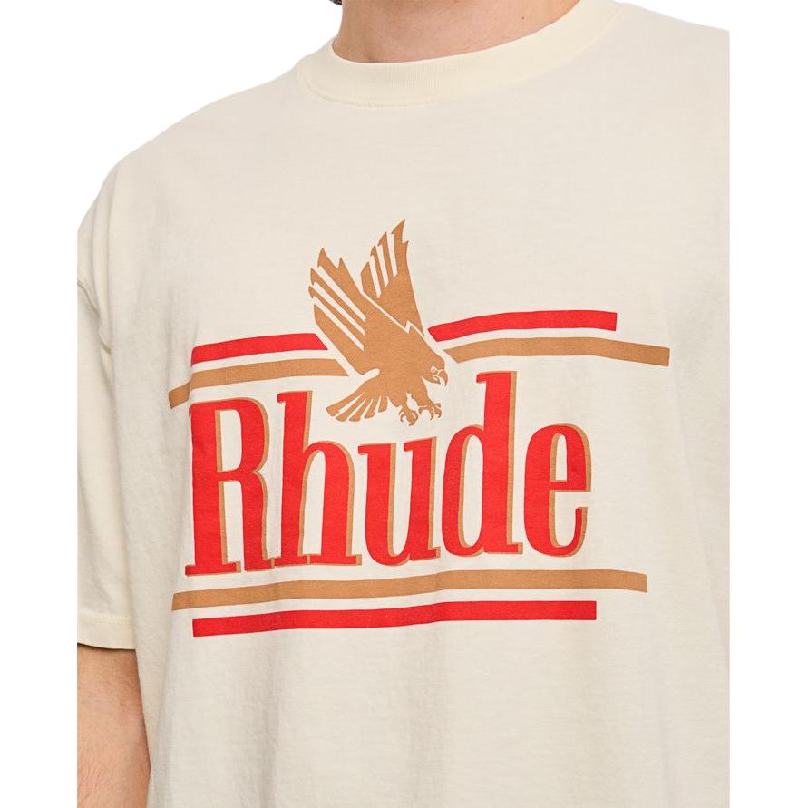 Мужская футболка RHUDE Logo Printed T-shirt (молочная) — фото 5