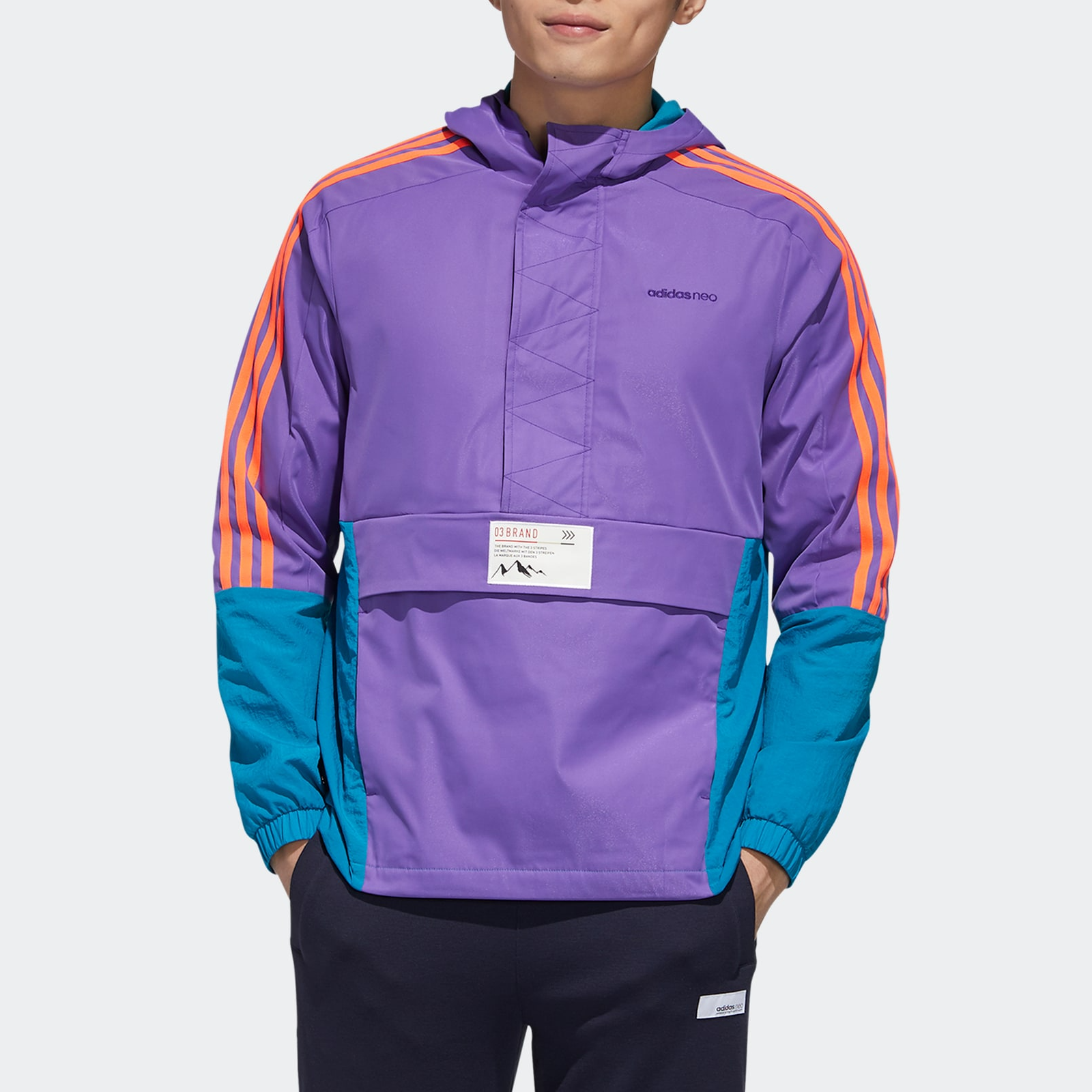 Мужская куртка adidas neo (фиолетовая) — фото 3