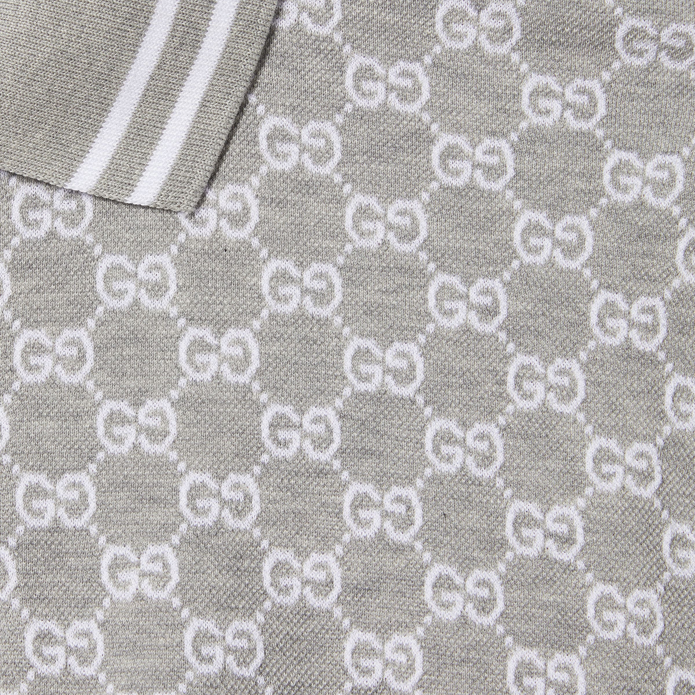 Мужская футболка Gucci LogoPoloPolo (серая) — фото 7
