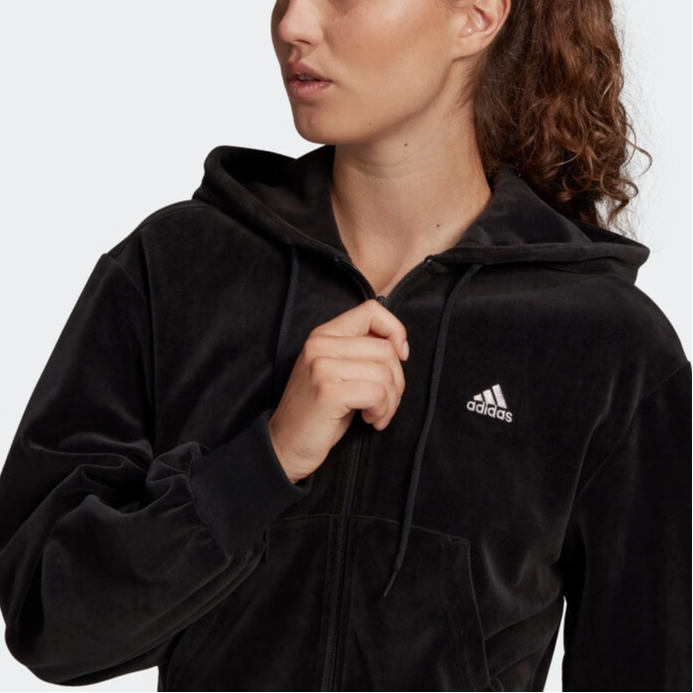 Женская куртка adidas Crop Fz W (черный) — фото 4