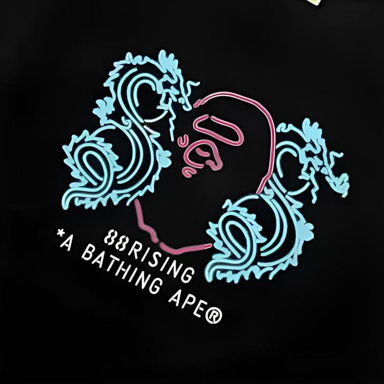 Мужская футболка A BATHING APE × 88RISING (черная) — фото 6