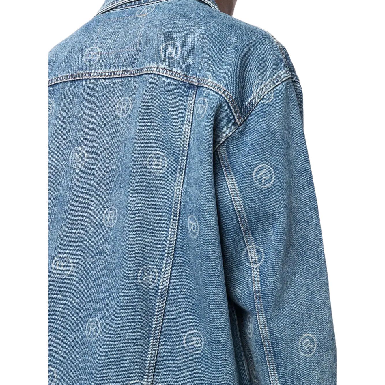 Мужская куртка Martine Rose Logo Denim Jacket (синяя) — фото 5