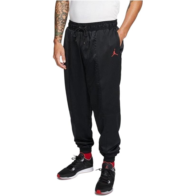 Jordan Mens Red Jumpman Logo Sport Pants Black