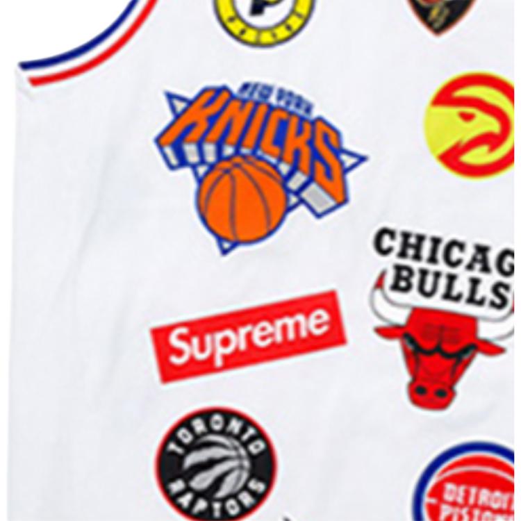 Баскетбольная майка Supreme x Nike NBA (белая) — фото 5