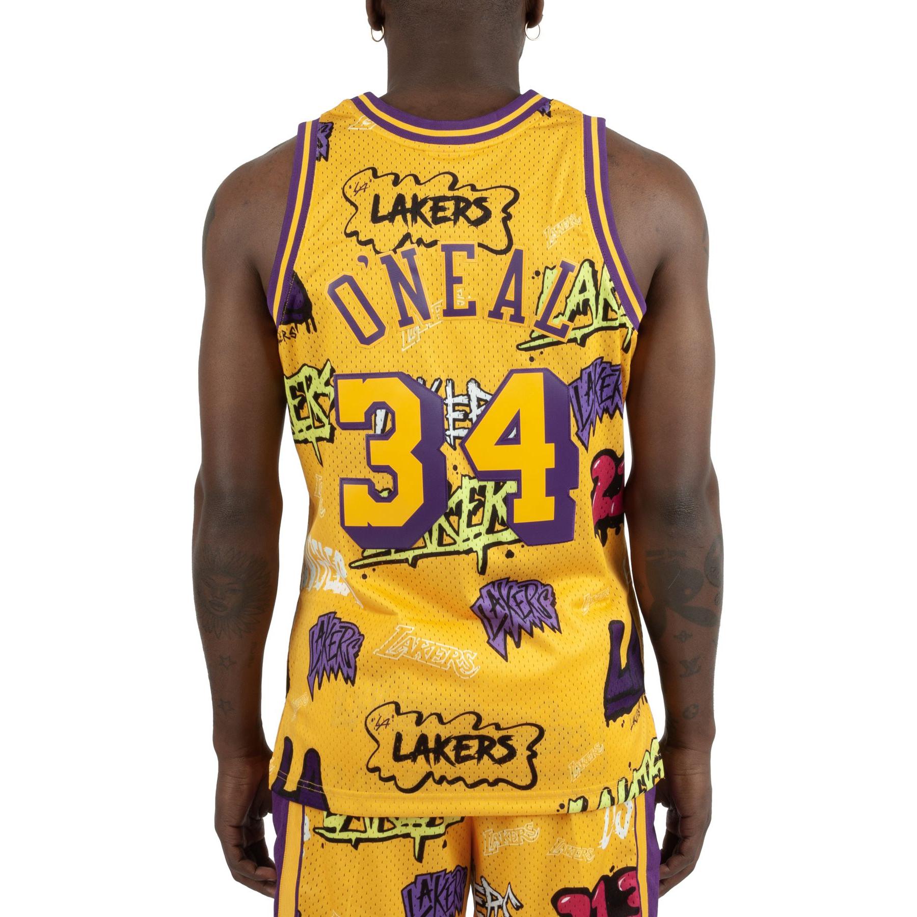 Mitchell Ness «LA Lakers 1996 Shaquille O’Neal» Slap Sticker Swingman jersey vest top