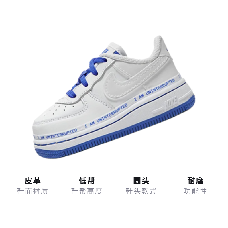 Детские кроссовки Nike Air Force 1 Air Force 1 Force 1 '07 More than QS (сине-белые) — Синийбелый — фото 3