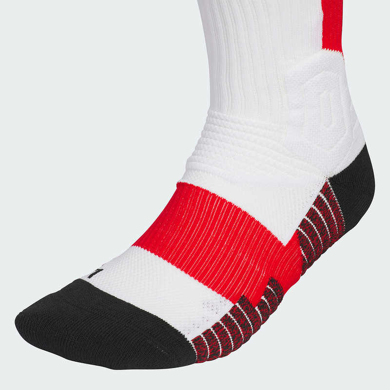 Adidas Basketball Socks Unisex 1 Pack White/Light Scarlet/Black
