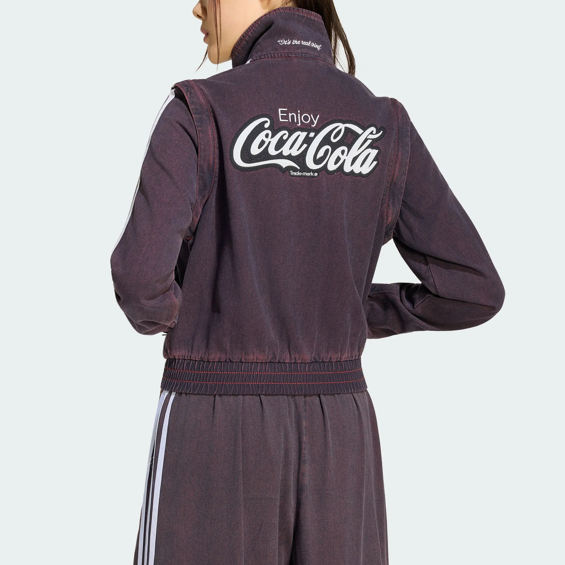 Женская джинсовая куртка adidas originals × Coca-Cola Firebird (синяя) — фото 3