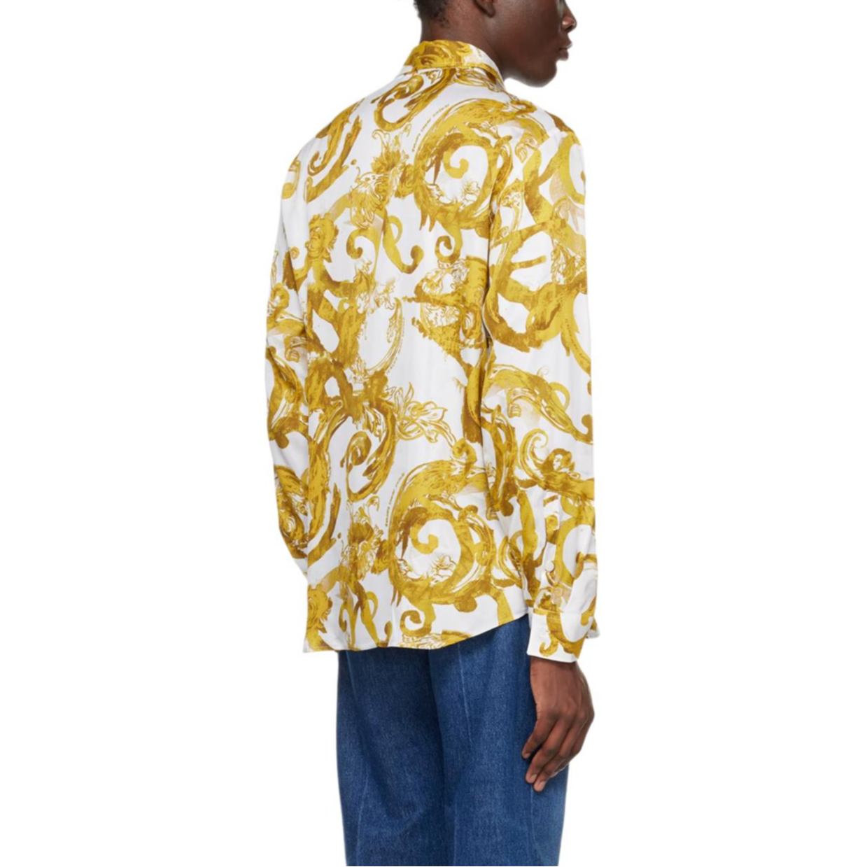 Мужская рубашка Versace Jeans Couture (бело-желтая) — фото 6