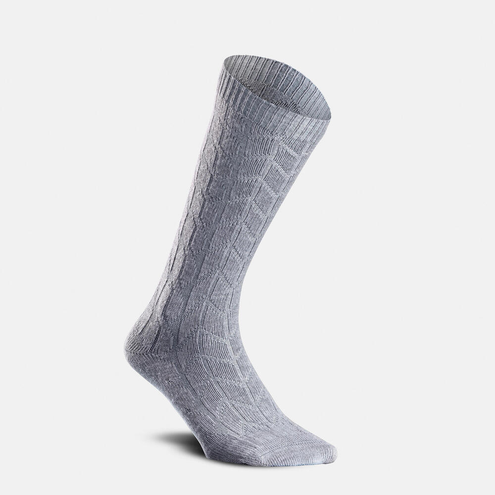DECATHLON SH100 Crew Socks Unisex Asphalt Gray/Black 2 Pack