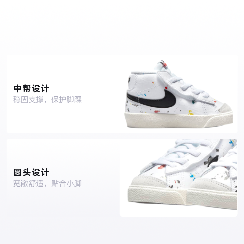 Кеды Nike Blazer 77 BB (бело-черные) — фото 2