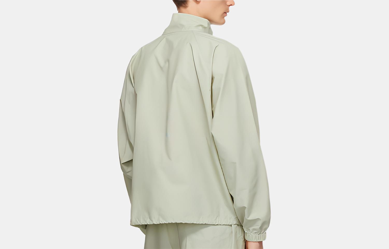 Куртка Fear of God Essentials FW20 Half-Zip Track Jacket Sage Logo (серо-зеленый) — фото 3