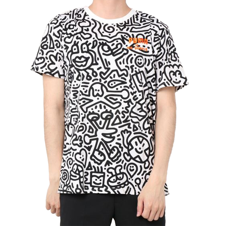 Мужская футболка PUMA x Mr doodle Aop Tee T (белая) — фото 3