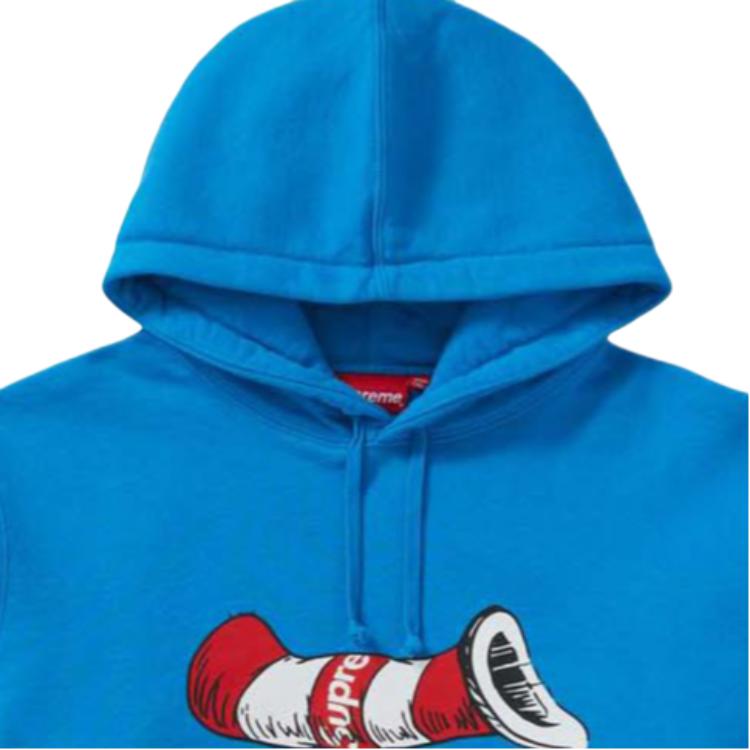 Худи Supreme FW18 Cat in the Hat Hooded Sweatshirt Bright Royal (синее) — фото 5