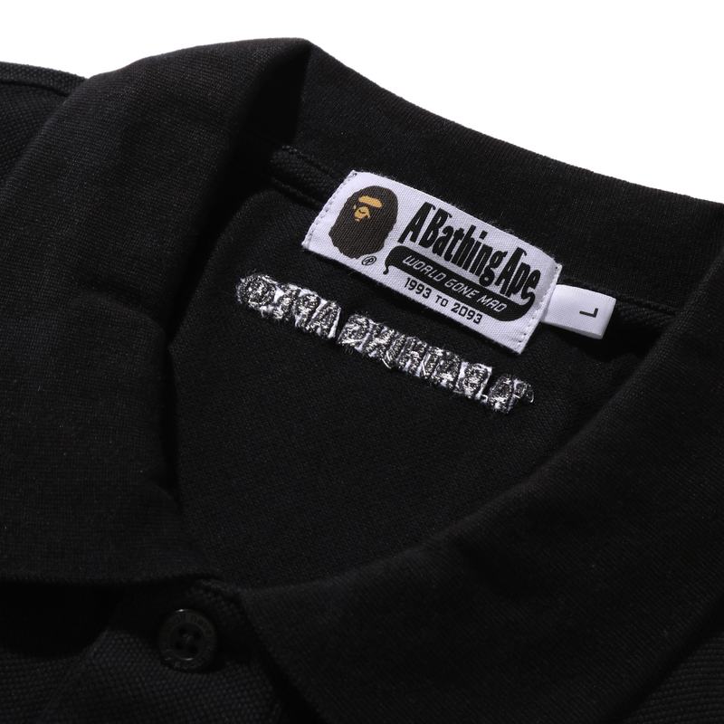 Мужская футболка-поло A BATHING APE FW25 (черная) — фото 7