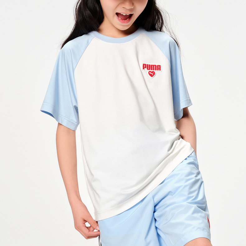 Унисекс футболка PUMA SportstyleTyounglogo (светло-голубой) — фото 4