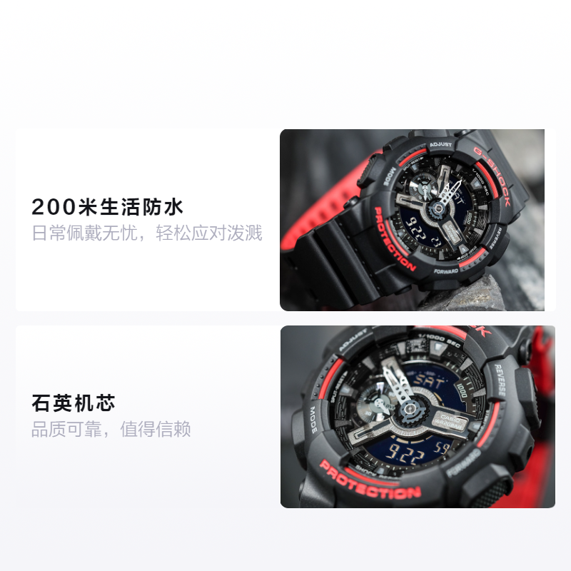 Мужские часы Casioка G-SHOCK (черно-красный) — фото 2