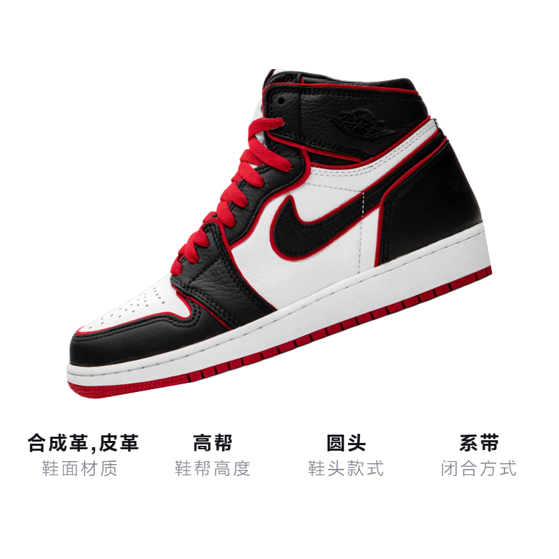 Кеды JordanAir Jordan 1 Retro High OG GS (черно-красная) — фото 3
