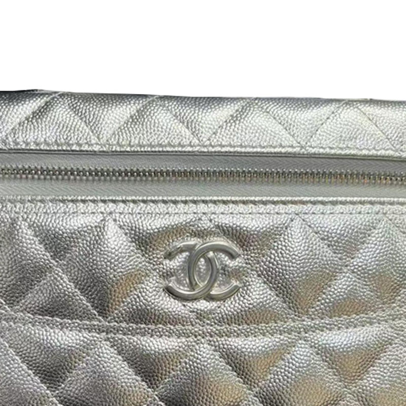 Женская сумка Chanel (серебряная) — фото 5