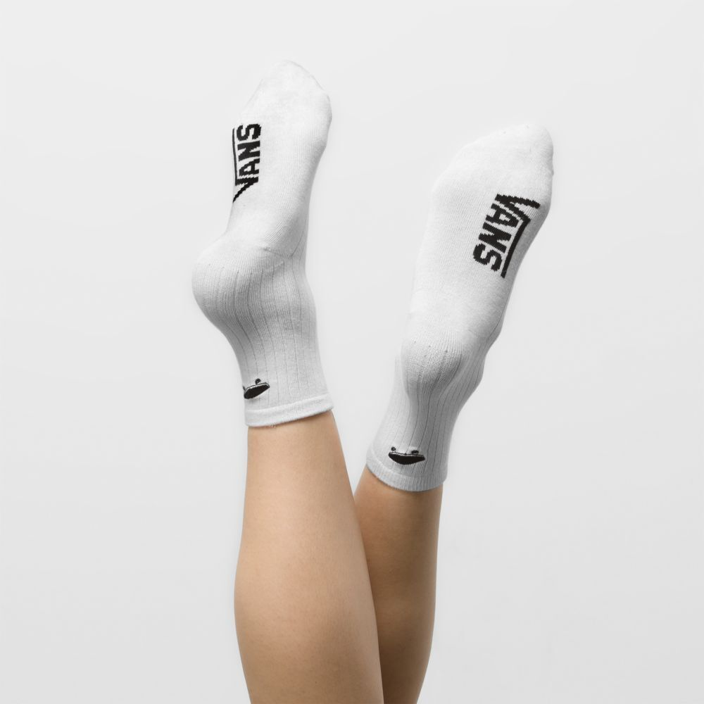 Vans Mid Calf Socks Women’s White