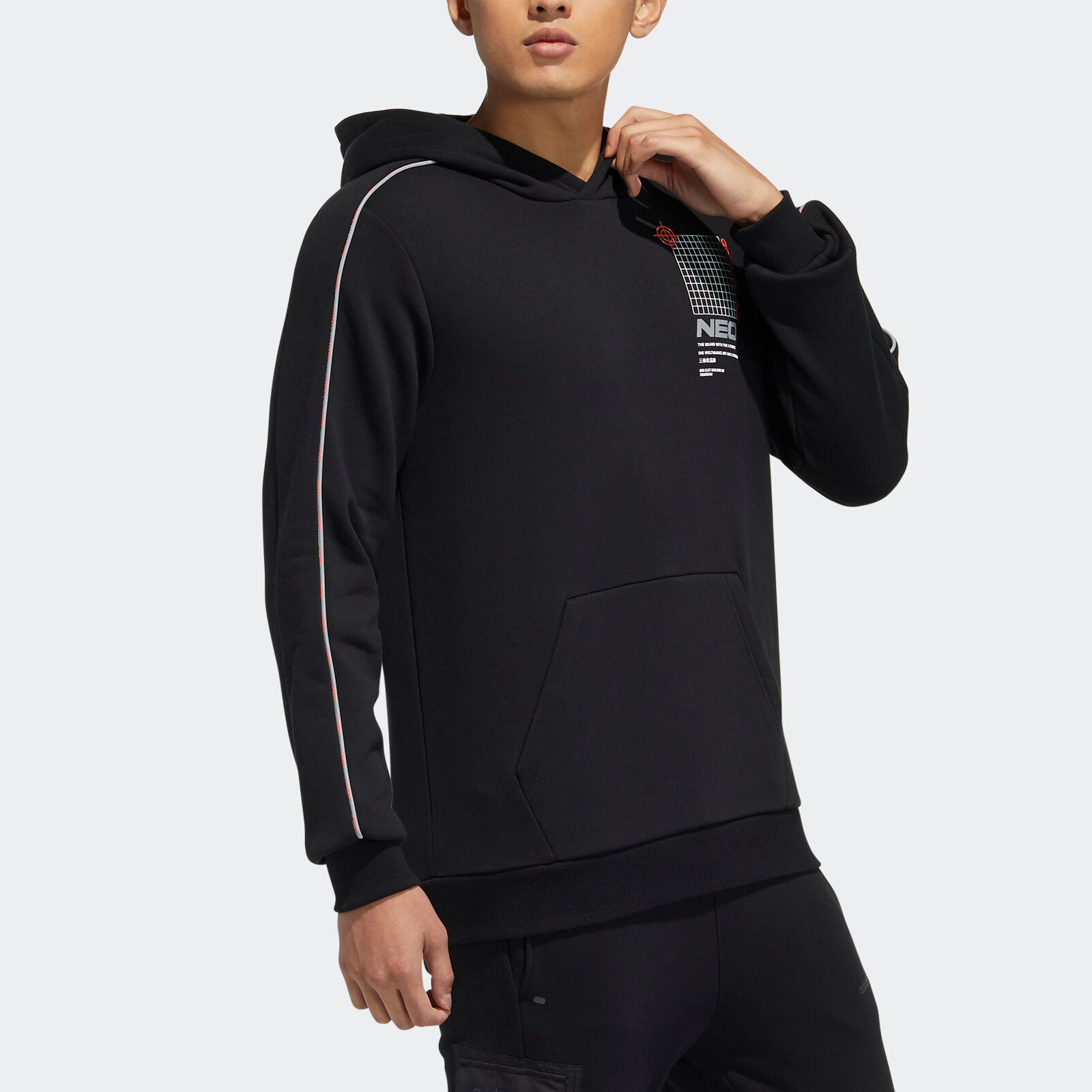 Мужское худи adidas neo (черное) — фото 3